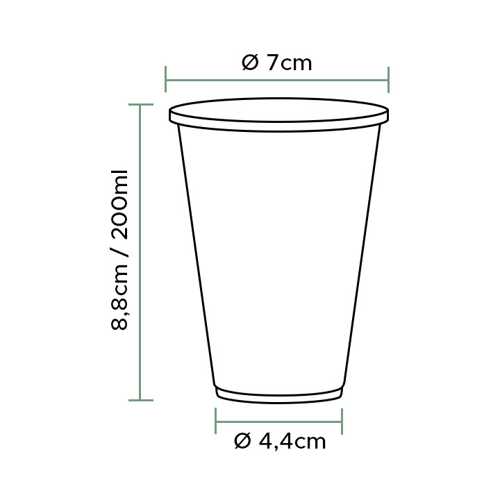 Reusable Plastic Cup in PP White 200ml (100 Units)  