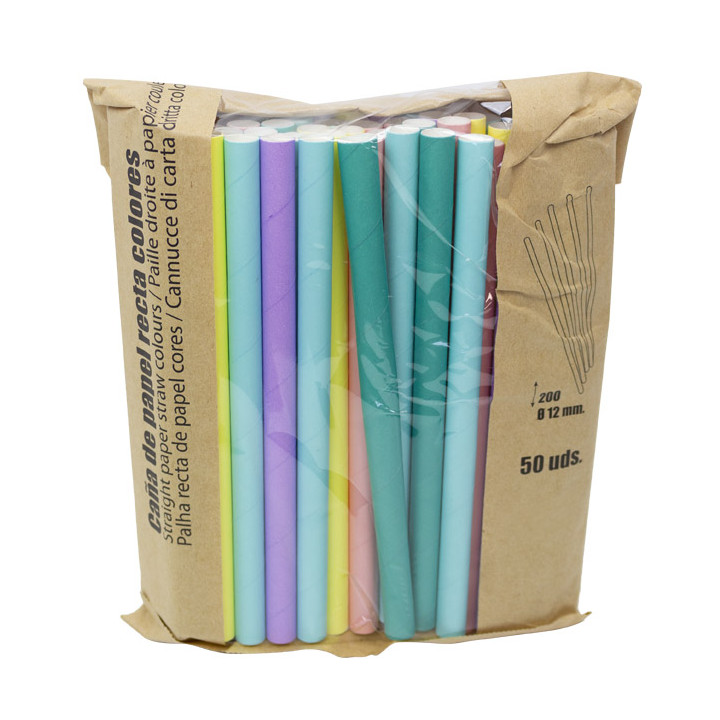 Straight Paper Cane Colors Ø1,2cm 20cm (50 Units)
