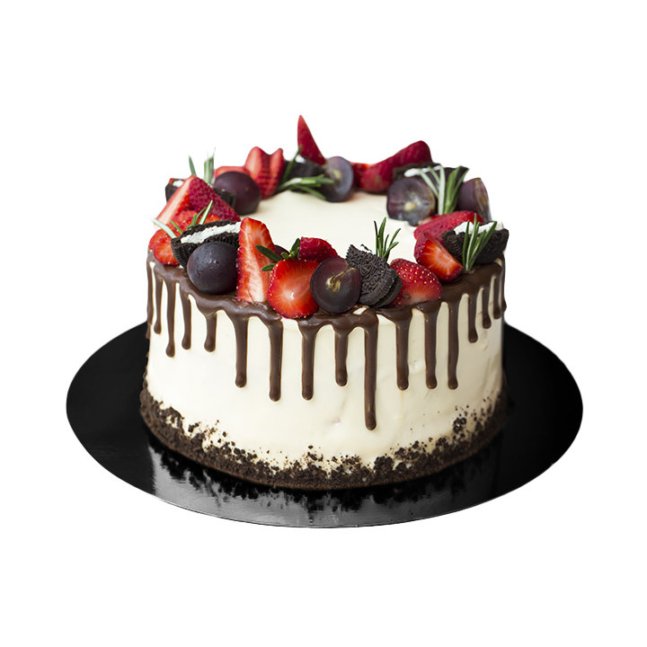 Paper Cake Circle Black 22cm (10 Units)