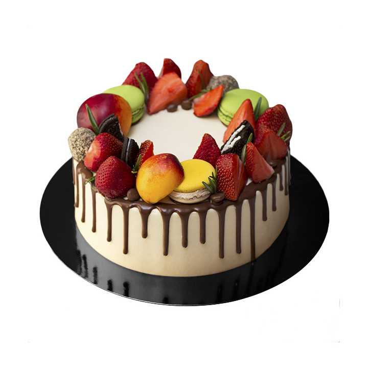 Paper Cake Circle Black and White 17cm (100 Units) 