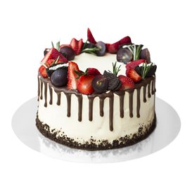 Paper Cake Circle Gold and White 18cm (100 Units) 