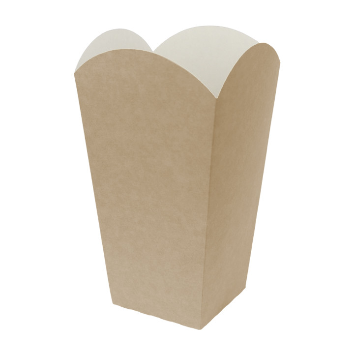 Paper Popcorn Box Large Size Kraft 150g 8,7x13x20,3cm (25 Units)