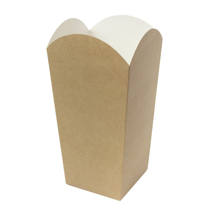 Paper Popcorn Box Medium Size Kraft 90g 7,8x10,5x18cm (350 Units)