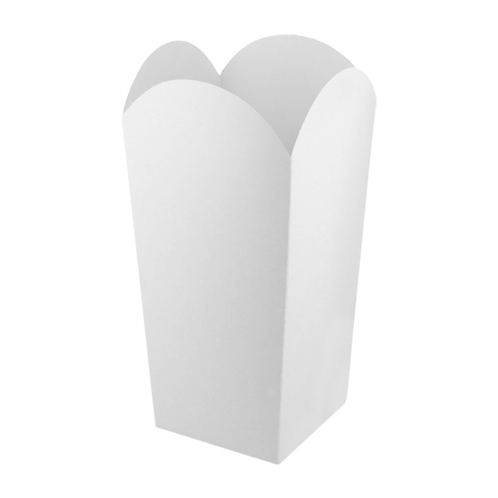 Paper Popcorn Box Small Size White 45gr 6,5x8,5x15cm (700 Units)