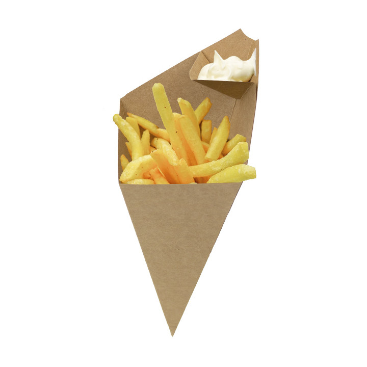 Paper Dipping Cone Kraft 19,5cm 100g (500 Units)