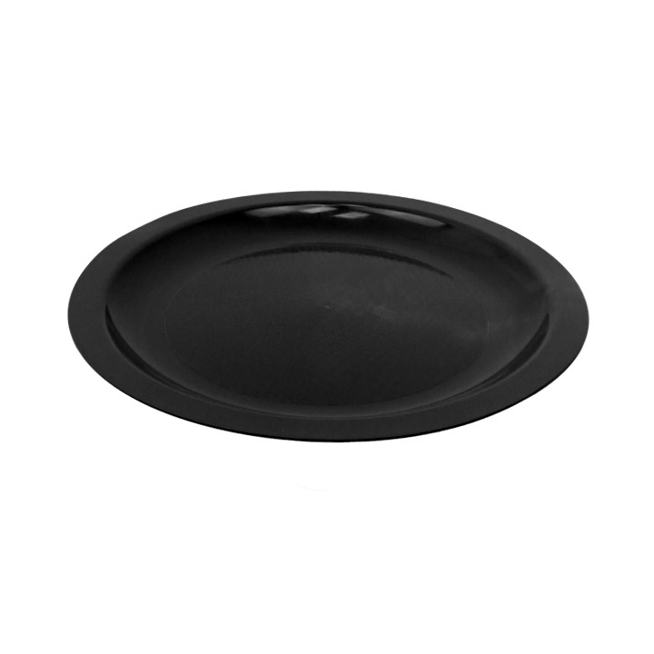 Reusable Hard Plate Flat Black "Round" PP Ø18,5cm (600 Units)
