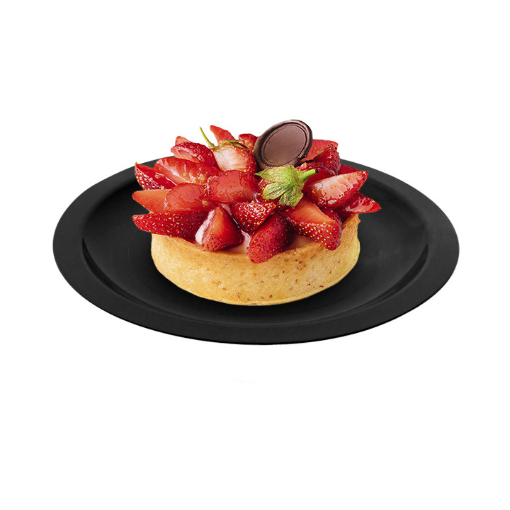 Reusable Hard Plate Flat Black "Round" PP Ø18,5cm (600 Units)