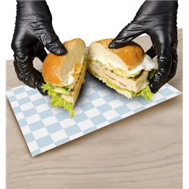 Paper Food Wrap Grease-Proof “Vichy” Blue 20x24,5cm (1.000 Units)
