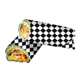 Paper Food Wrap Grease-Proof “Vichy” Black 31x35cm (1.000 Units)