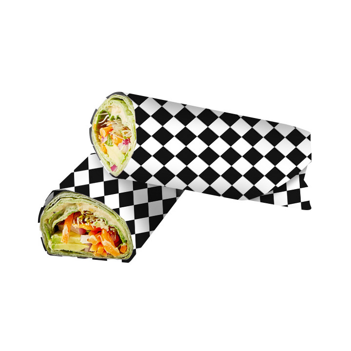 Paper Food Wrap Grease-Proof “Vichy” Black 31x35cm (1.000 Units)