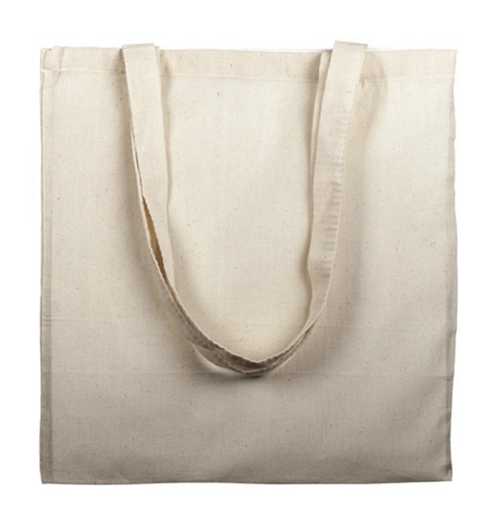 Cotton Bag with Long Handles Beige 38x42cm (1 Unit)