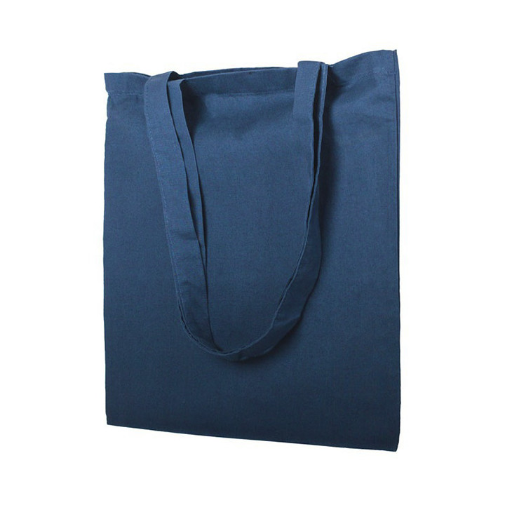 Cotton Bag with Long Handles Navy Blu 38x42cm (25 Units)