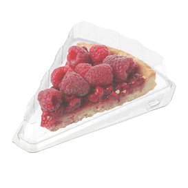 Plastic Cake Slice Container Clear 16,2x13,5x5cm 1/8 Ø26cm (20 Units)