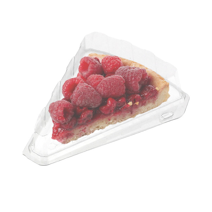 Plastic Cake Slice Container Clear 16,2x13,5x5cm 1/8 Ø26cm (20 Units)