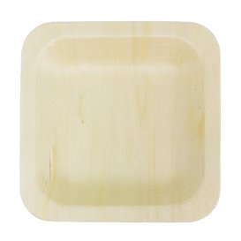Square Wooden Plate 9x9cm (25 Units)