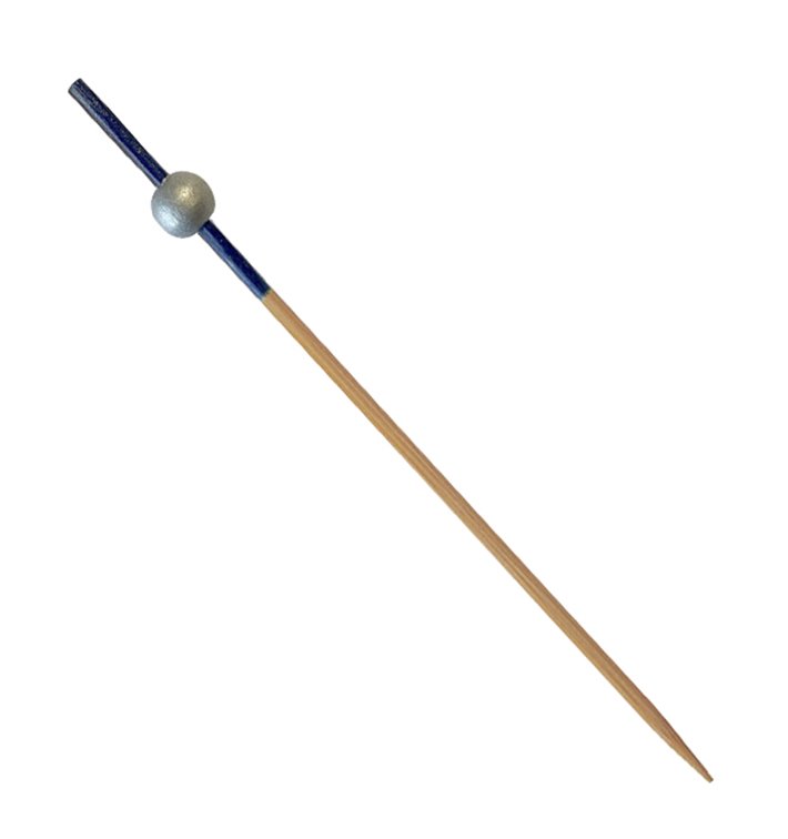 Bamboo Skewer Blue/Silver 10cm (100 Units)