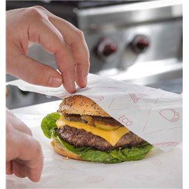 Eco Greaseproof Paper for Wrappling Red 30x40cm (1.000 Units)