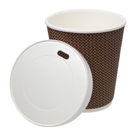 Travel Lid with White Paper Hole Ø8,0cm (50 Units) 