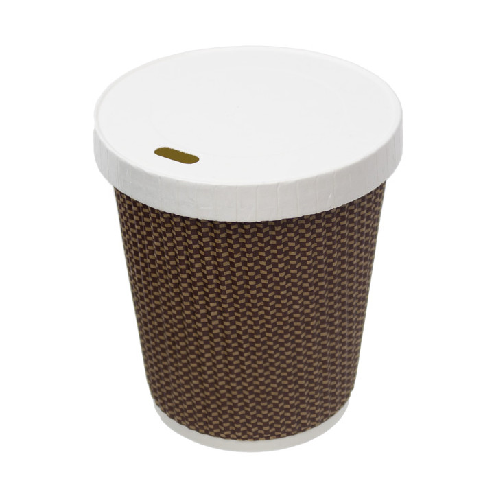Travel Lid with White Paper Hole Ø8,0cm (50 Units) 