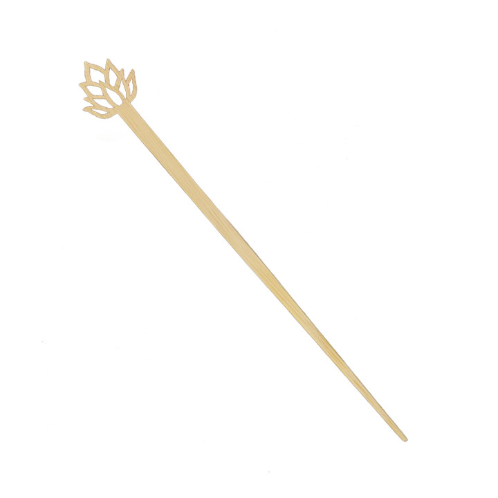 Bamboo Lotus Blossom Drink Stirrer 12cm (50 Units) 