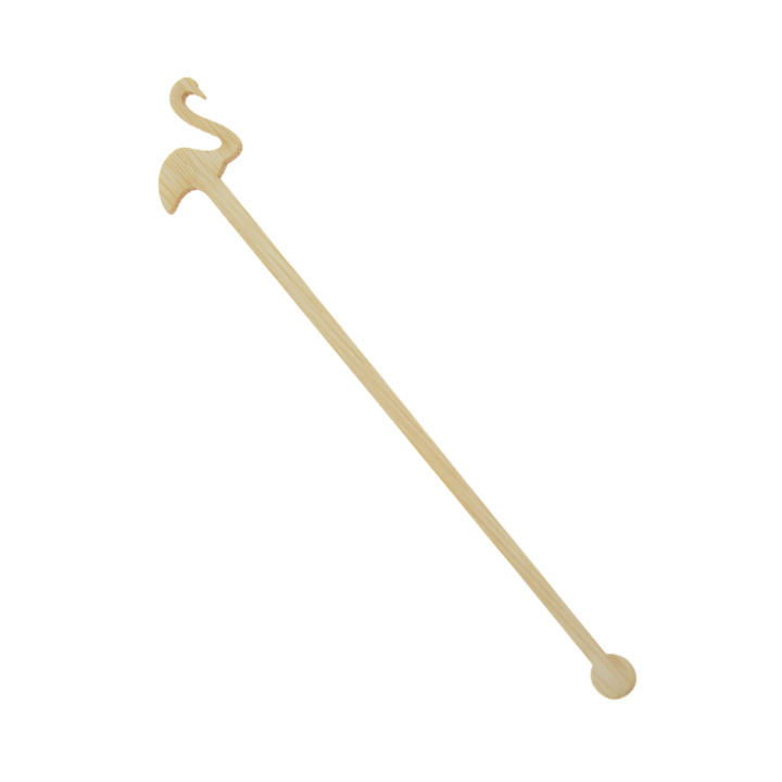 Bamboo Pink Flamingo Drink Stirrer 14cm (600 Units)