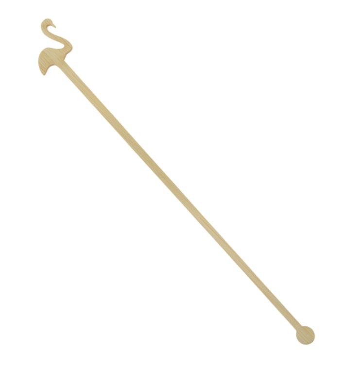 Bamboo Pink Flamingo Drink Stirrer 18cm (600 Units)