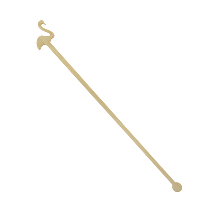 Bamboo Pink Flamingo Drink Stirrer 18cm (600 Units)