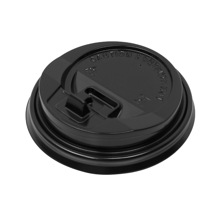 Lid with Hole for Paper Cup 7Oz Black Ø7,2cm (100 Units)