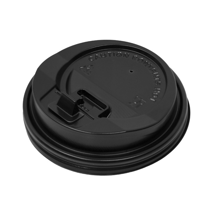 Lid for Paper Cup Hole Black Carton 8, 9, 12 Oz Ø8,0cm (50 Units)  