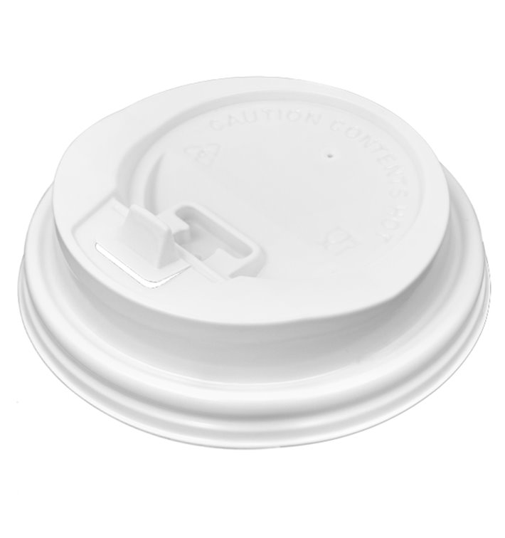 Plastic Lid with Hole PS White Ø8,0cm (1000 Units)