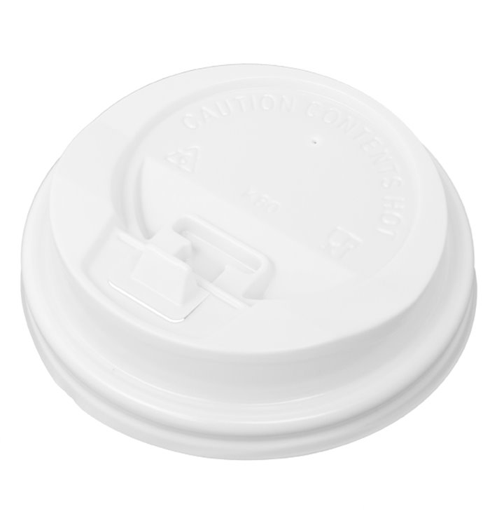 White PS SIP Lid for Cardboard Cup Ø8cm (1.000 Units)