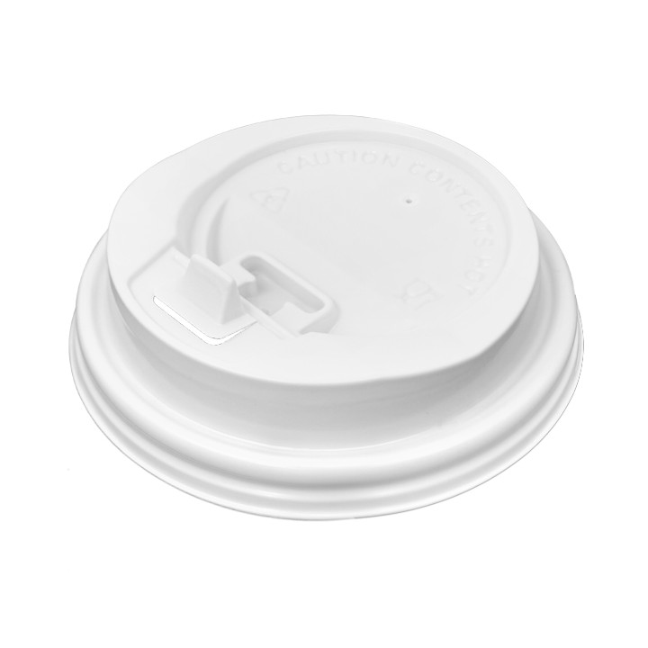 Plastic Lid with Hole PS White Ø8,0cm (1000 Units)