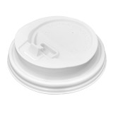 Plastic Lid with Hole PS White Ø8,0cm (50 Units)