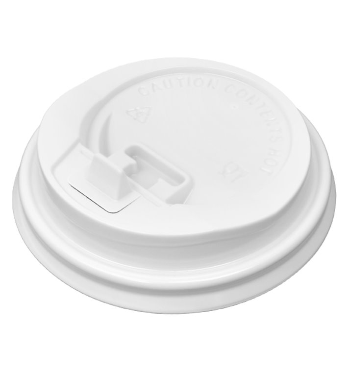 Lid with Hole for Paper Cup 7Oz White Ø7,2cm (50 Units)