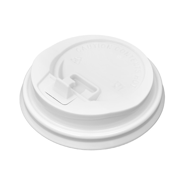 Lid with Hole for Paper Cup 7Oz White Ø7,2cm (50 Units)