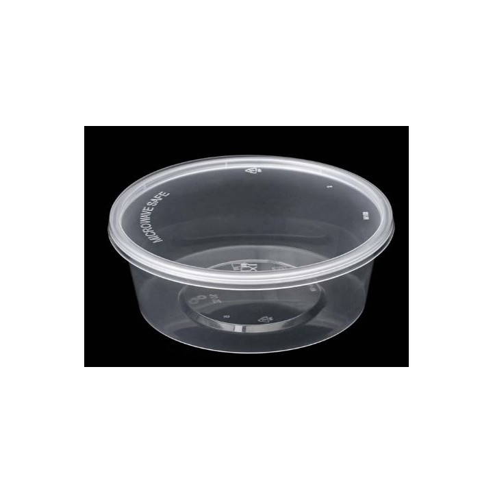 Plastic Deli Range Container in PP Transparent with Lid 480ml (240 Units)