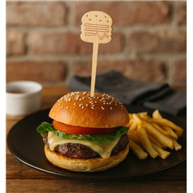 Bamboo Skewer Burger 12cm (50 Units) 