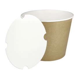 Paper Bucket Kraft with Lid 1750ml (25 Units)