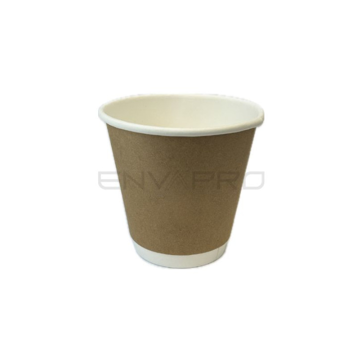 Cardboard Cup 8 Oz/240ml Double Wall Smooth Kraft Ø8cm (500 Units)