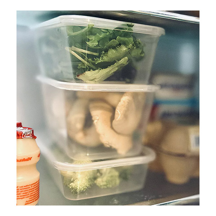 Rectangular Container in PP Transparent 500ml 17,4x11,6x3,5cm (25 Units) 