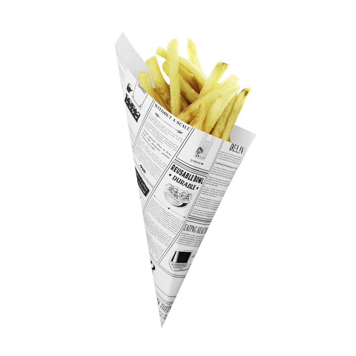 Paper Food Cone Grease-Proof "Times" 24,5cm 100g (250 Units)