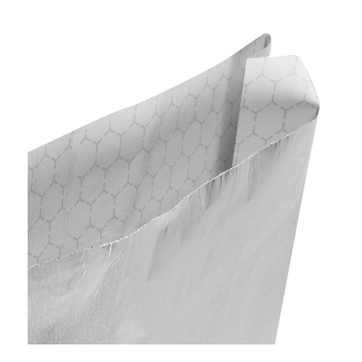 Silver Greaseproof Aluminum Foil Bag 22,3+5x20cm (250 Units)