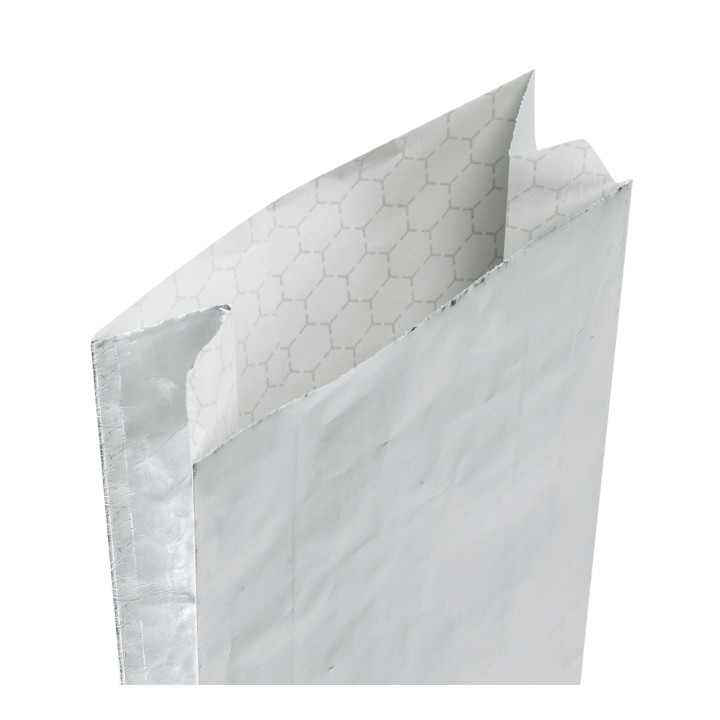 Silver Greaseproof Aluminum Foil Bag 31,5+5x10,3cm (250 Units)