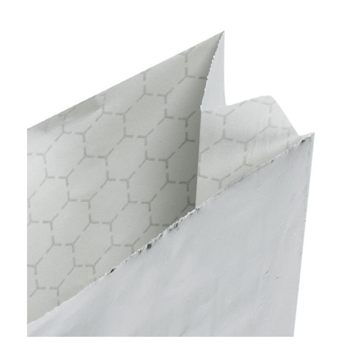 Silver Greaseproof Aluminum Foil Bag 31,5+5x10,3cm (250 Units)