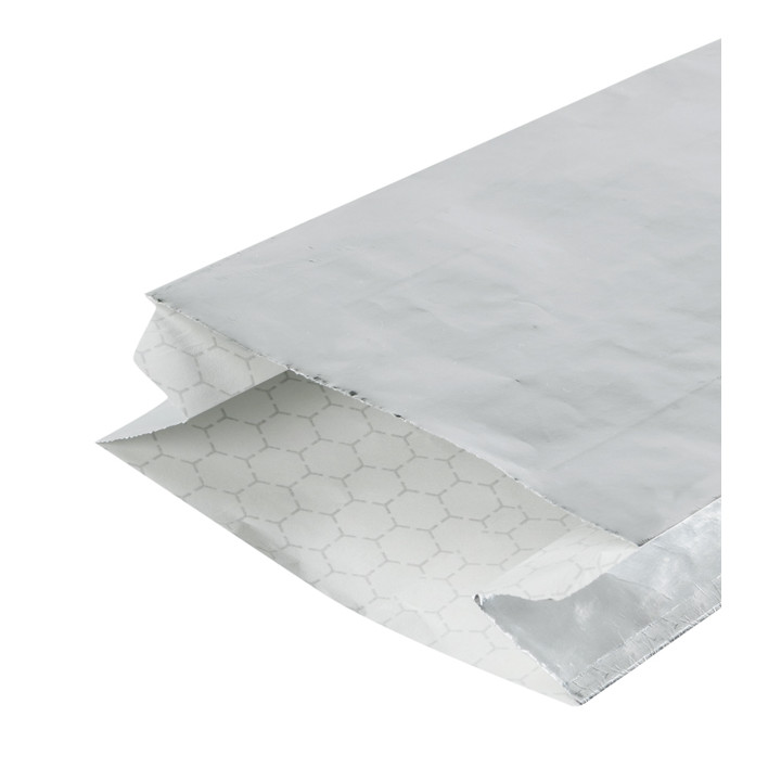 Silver Greaseproof Aluminum Foil Bag 31,5+5x10,3cm (250 Units)