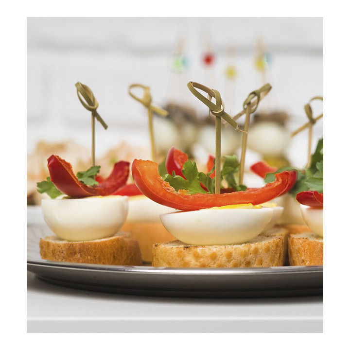 Bamboo Bow Skewer Natural 10cm (250 Units)  