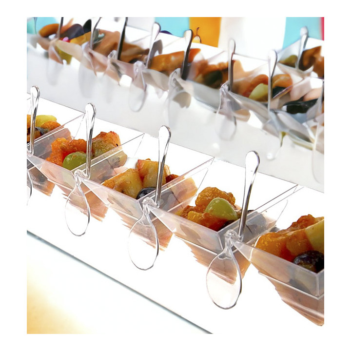 Cone Holder PS Transparent 6 Holes 40x6.5x7cm (6 Units)
