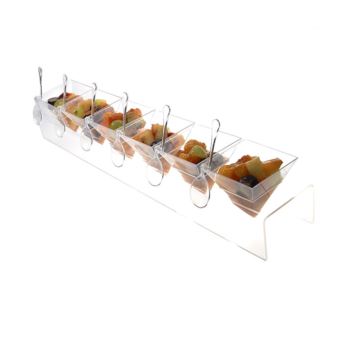 Cone Holder PS Transparent 6 Holes 40x6.5x7cm (6 Units)