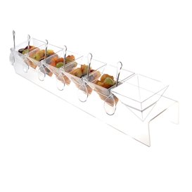 Cone Holder PS Transparent 6 Holes 40x6.5x7cm (6 Units)