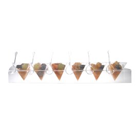 Cone Holder PS Transparent 6 Holes 40x6.5x7cm (6 Units)